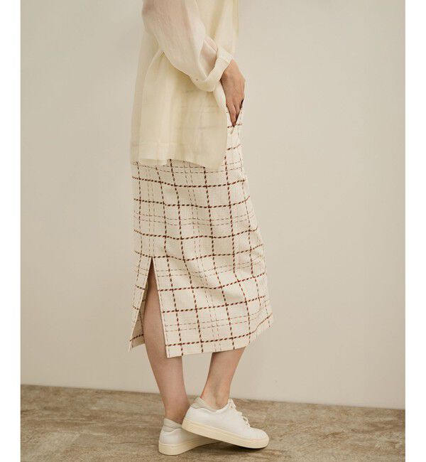 ROPE「【洗える】ツイードチェック ポケット付きタイトスカート」|スカート|