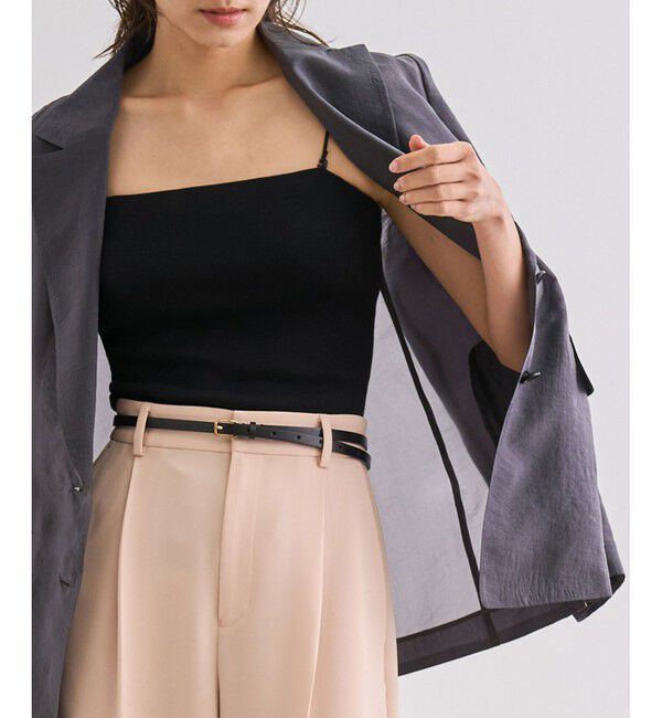 ROPE「カップ付きオーガニックコットンキャミソール/洗える」|キャミソール|ブラック(01)