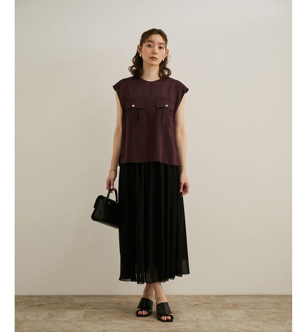 ROPE「【洗える】サファリ シアーブラウス」|シャツ・ブラウス|