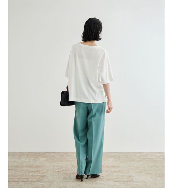 ROPE「【洗える・ナノシア加工】スムース半袖 Aラインカットソー」|Tシャツ・カットソー|