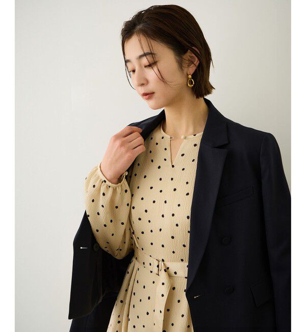 ROPE「ドットプリントウエストベルトワンピース」|ワンピース|