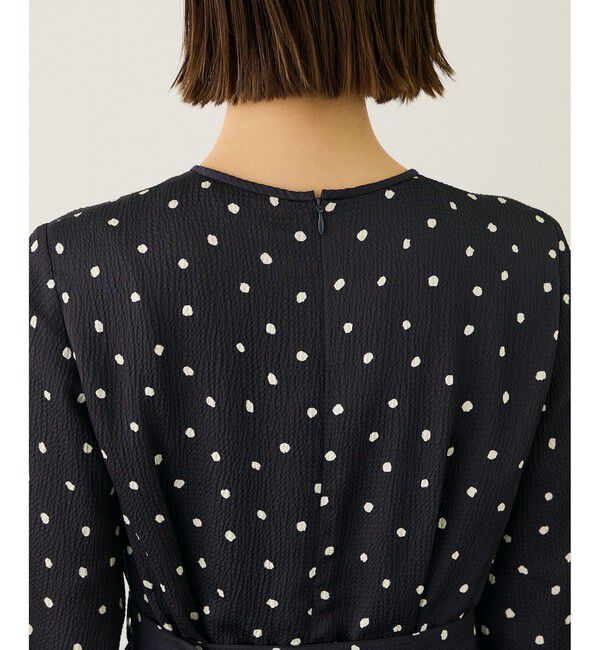 ROPE「ドットプリントウエストベルトワンピース」|ワンピース|