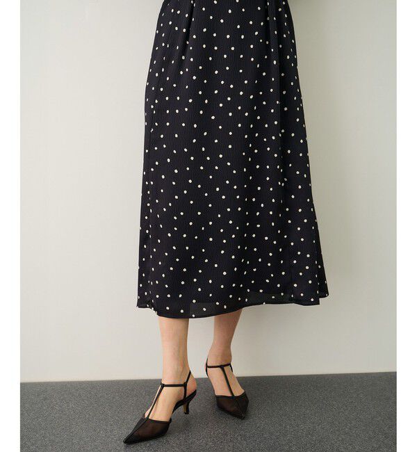 ROPE「ドットプリントウエストベルトワンピース」|ワンピース|