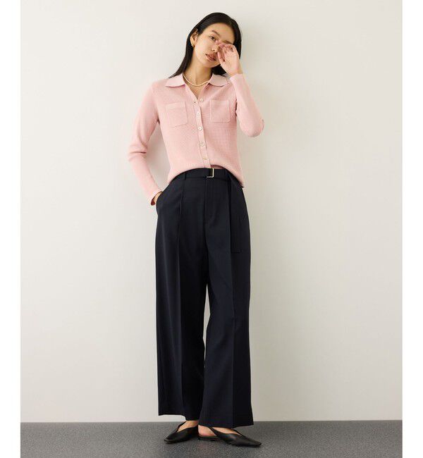 ROPE「ノンミュールジングウール ストレートワイドパンツ/セットアップ対応」|チノ|