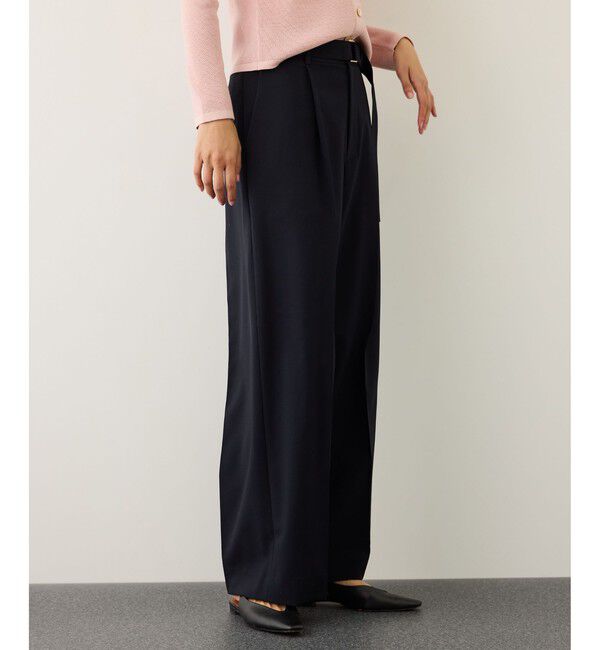 ROPE「ノンミュールジングウール ストレートワイドパンツ/セットアップ対応」|チノ|