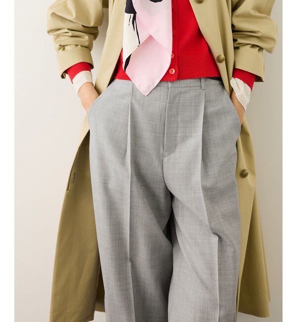 ROPE「ノンミュールジングウール ストレートワイドパンツ/セットアップ対応」|チノ|