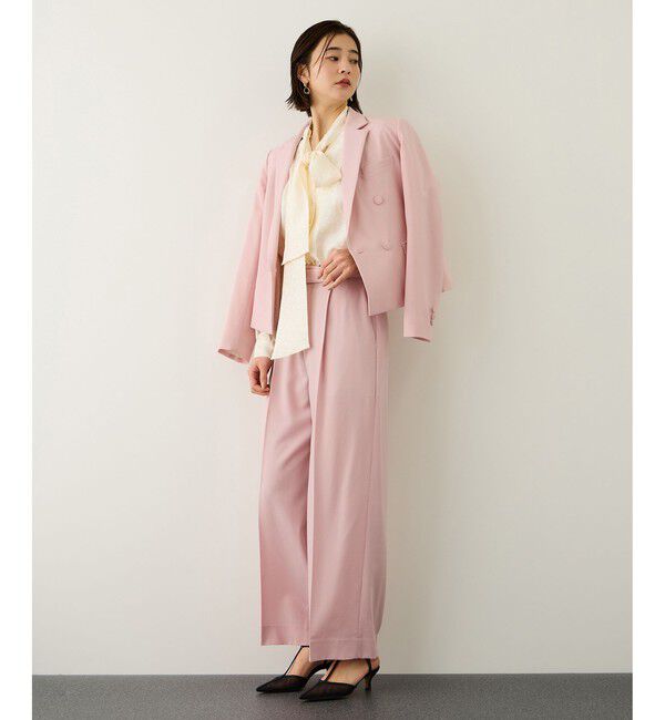 ROPE「ノンミュールジングウール ストレートワイドパンツ/セットアップ対応」|チノ|