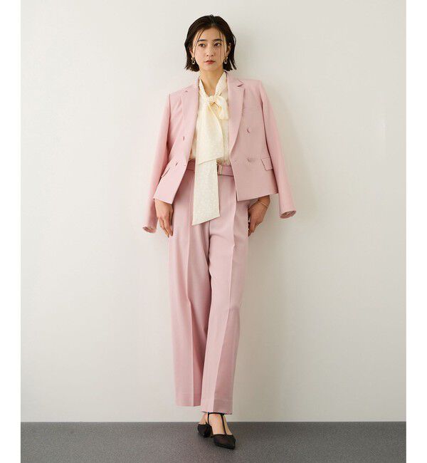 ROPE「ノンミュールジングウール ストレートワイドパンツ/セットアップ対応」|チノ|