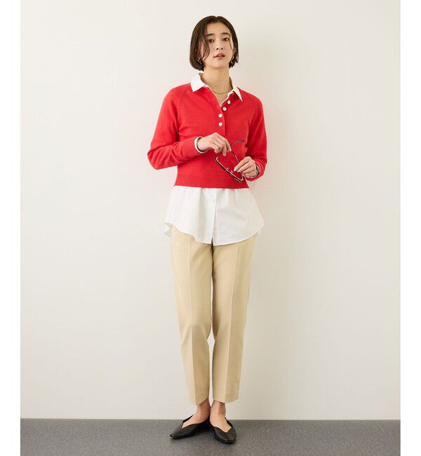 ROPE「ヘンリーネックラグランスリーブニットプルオーバー/イージーケア」|ニット・セーター|