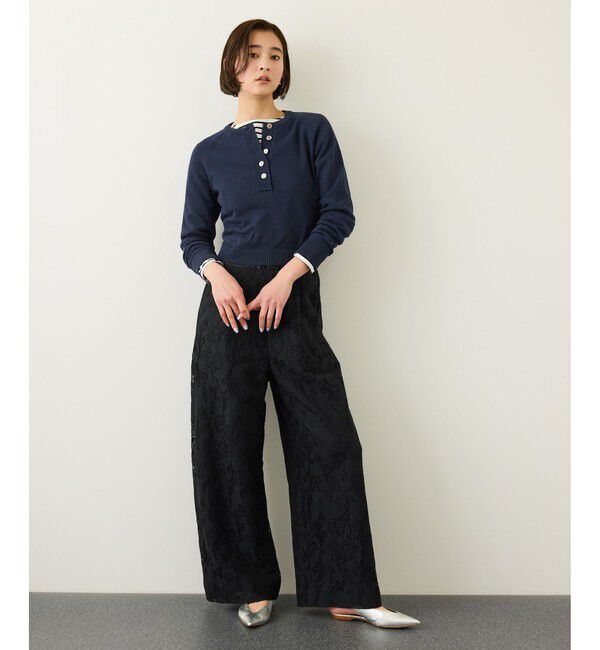 ROPE「ヘンリーネックラグランスリーブニットプルオーバー/イージーケア」|ニット・セーター|