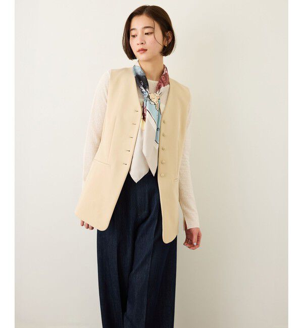 ROPE「ダブルクロスストレッチフレアジレ/接触冷感・イージーケア・セットアップ対応」|ベスト・ジレ|