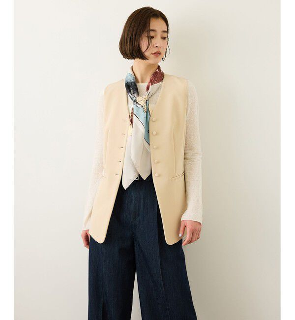 ROPE「ダブルクロスストレッチフレアジレ/接触冷感・イージーケア・セットアップ対応」|ベスト・ジレ|