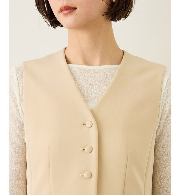 ROPE「ダブルクロスストレッチフレアジレ/接触冷感・イージーケア・セットアップ対応」|ベスト・ジレ|