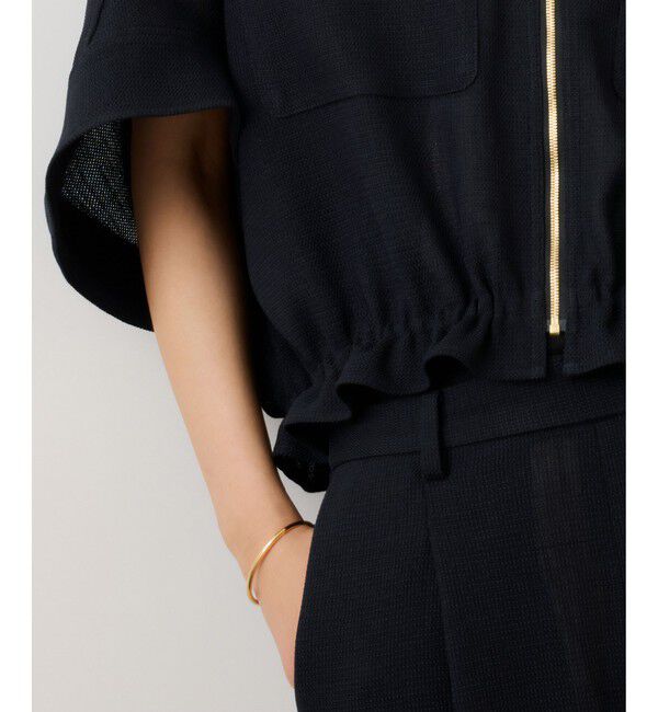 ROPE「カラミ織りドルマンスリーブショートブルゾン/セットアップ対応・イージーケア」|ブルゾン・スタジャン|