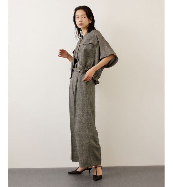 ROPE「カラミ織りドルマンスリーブショートブルゾン/セットアップ対応・イージーケア」|ブルゾン・スタジャン|