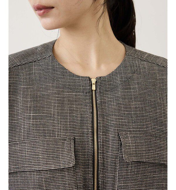 ROPE「カラミ織りドルマンスリーブショートブルゾン/セットアップ対応・イージーケア」|ブルゾン・スタジャン|