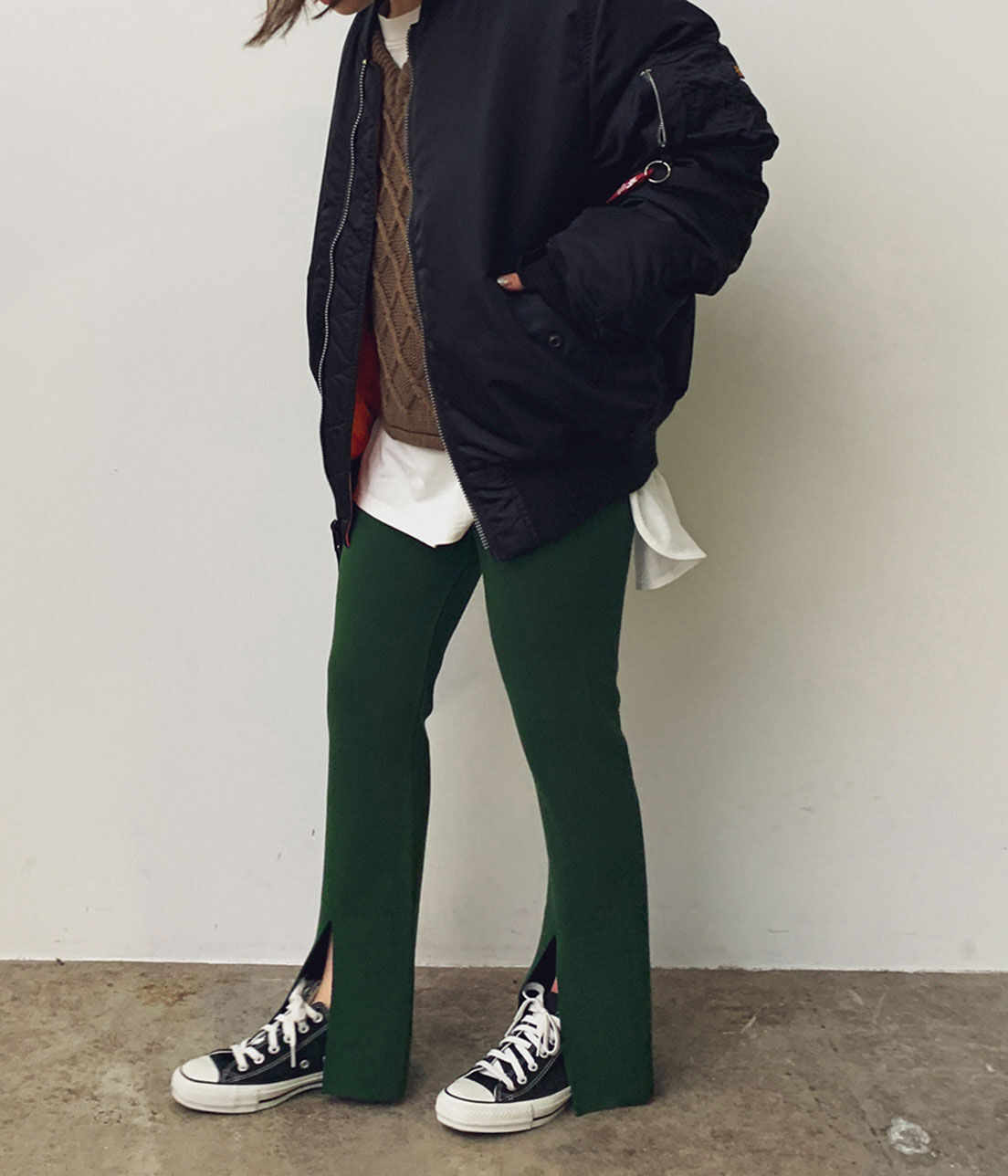 VIS「【セットアップ対応】スリット入りニットパンツ」|その他|