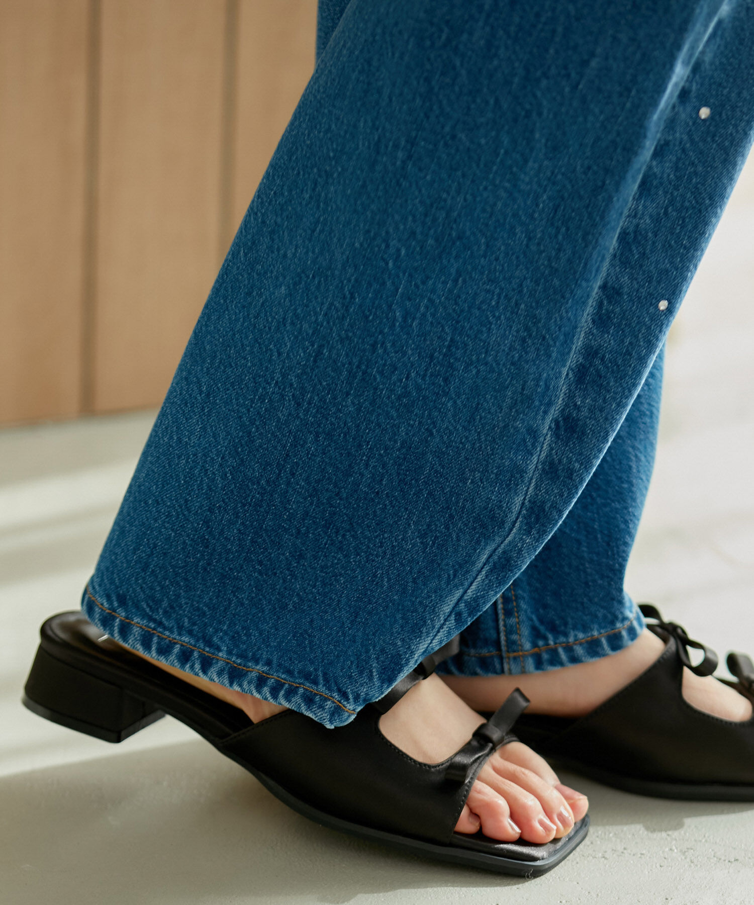 Juze「ダブルサテンリボンサンダル」|サンダル|