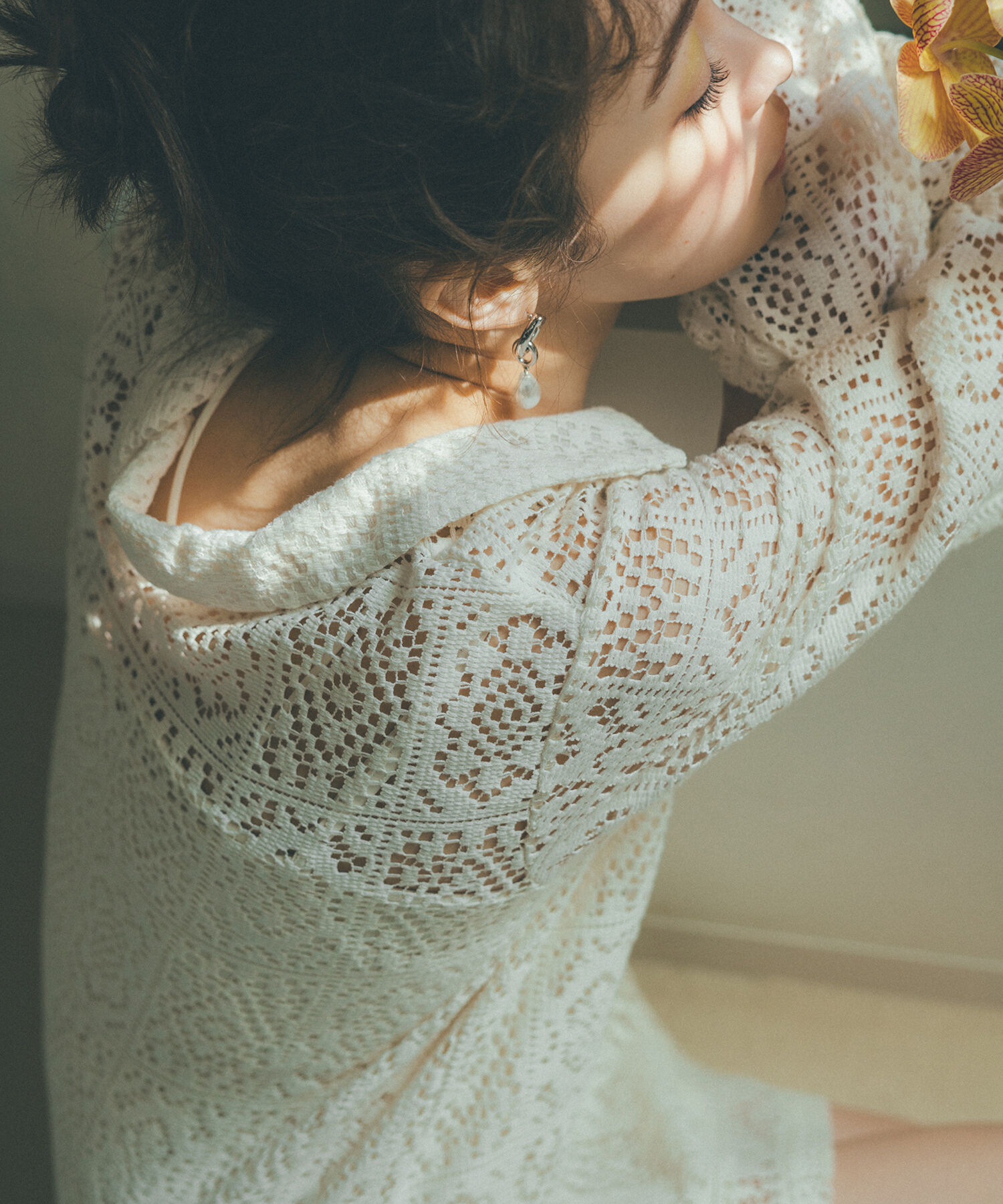 VIS「衿付きVネックレースミニワンピース」|ワンピース|