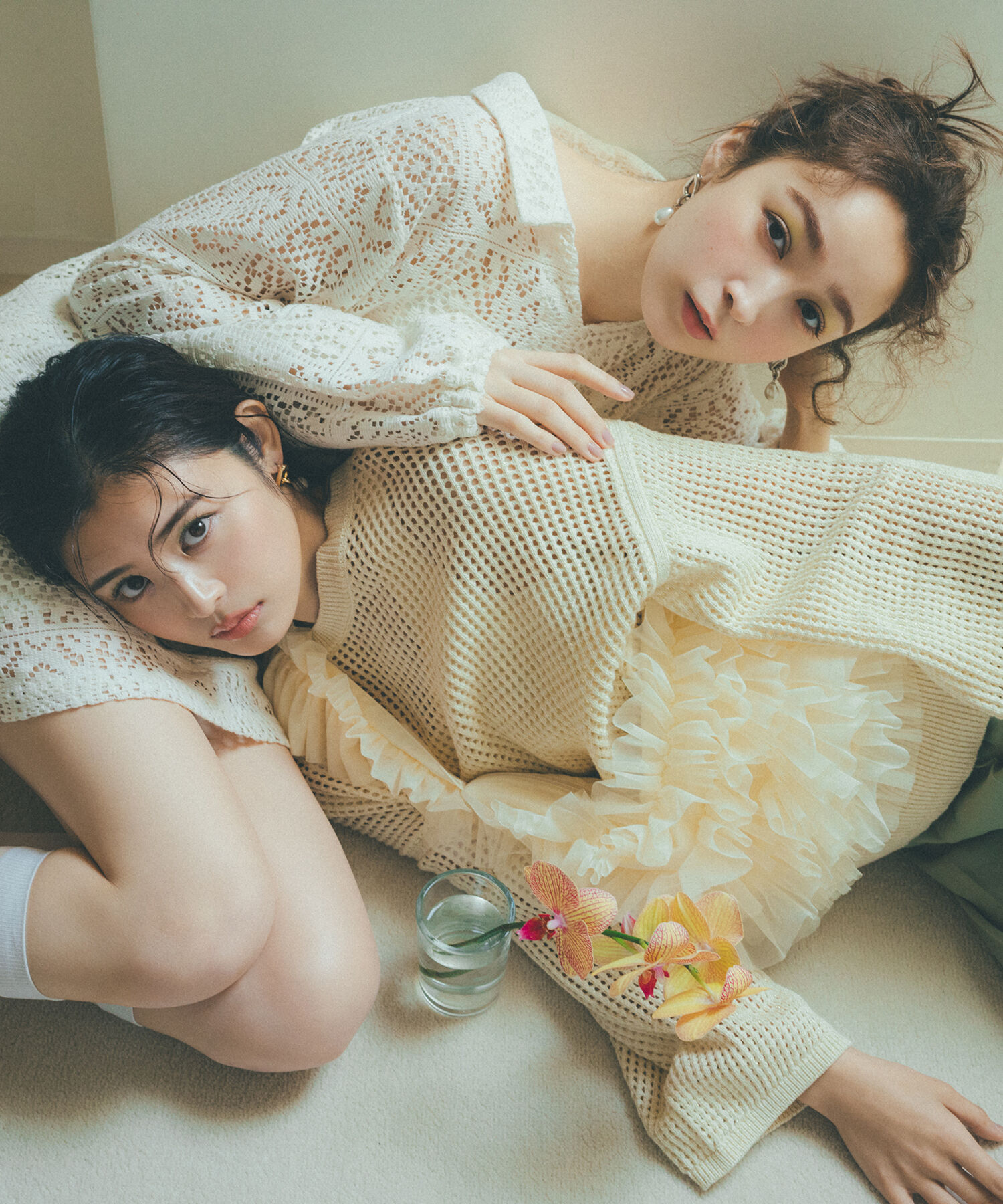 VIS「衿付きVネックレースミニワンピース」|ワンピース|