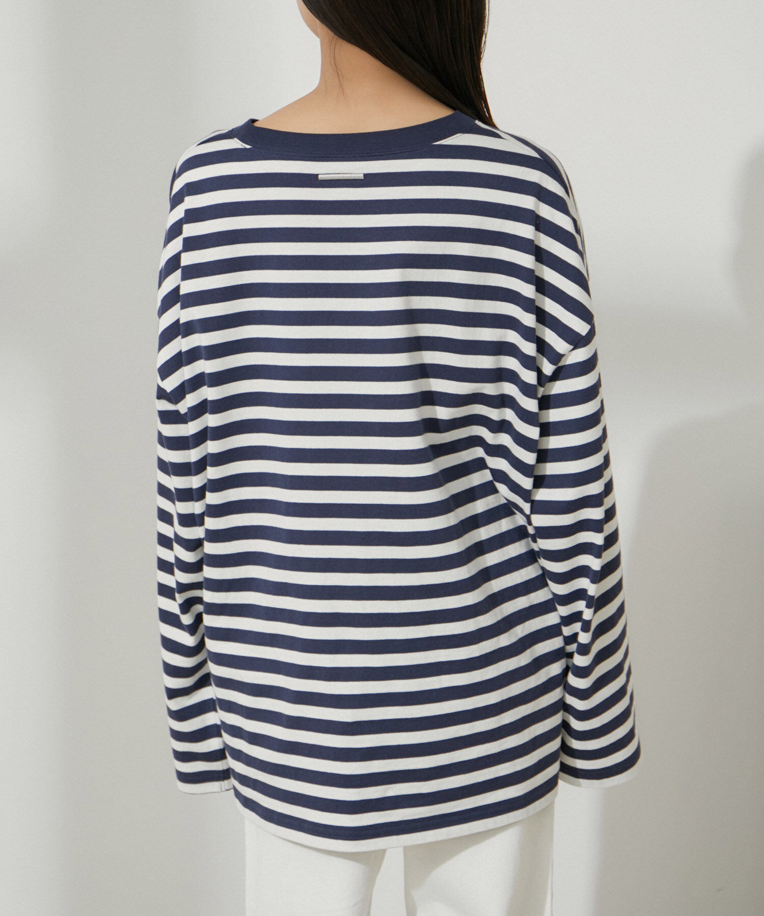 VIS「【EC/OUTLET】ワイドスリーブマルチボーダーロングTシャツ【洗える】」|Tシャツ・カットソー|