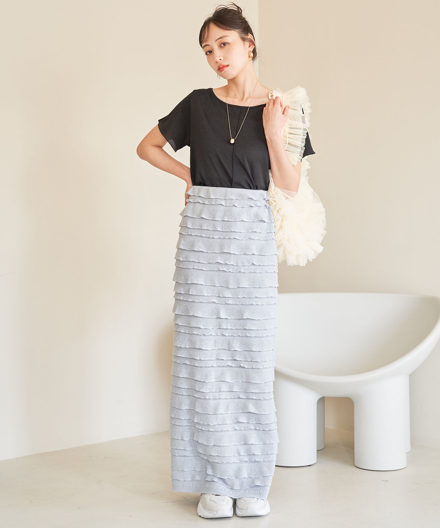 VIS「【ご好評につき追加生産】チュールフリルショルダーバッグ【3WAY】」|ショルダー・メッセンジャー|