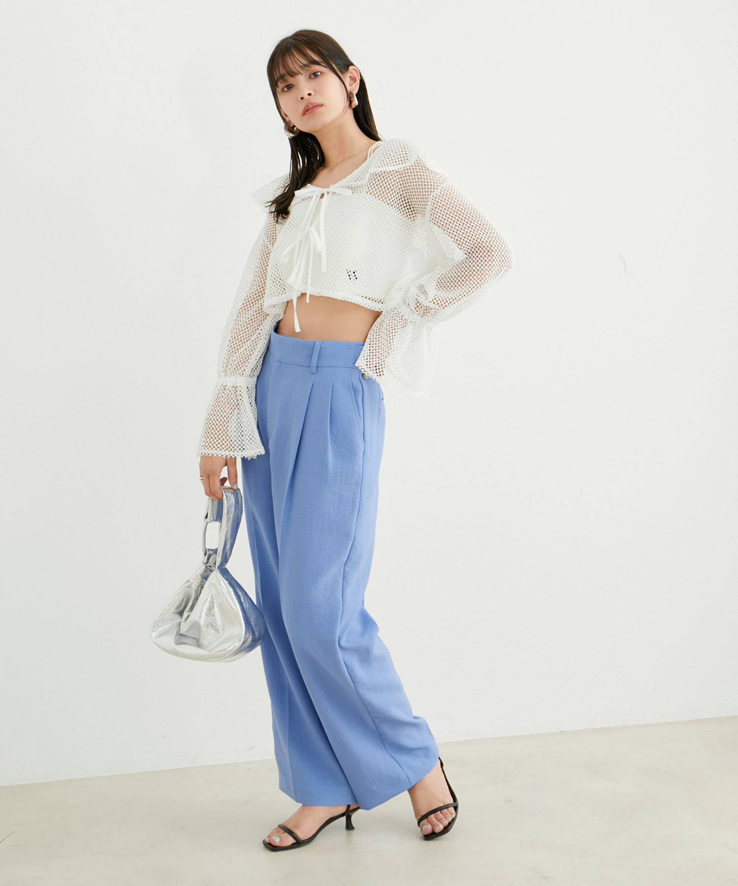 VIS「【前後2WAY】メッシュフリルカーディガン」|シャツ・ブラウス|