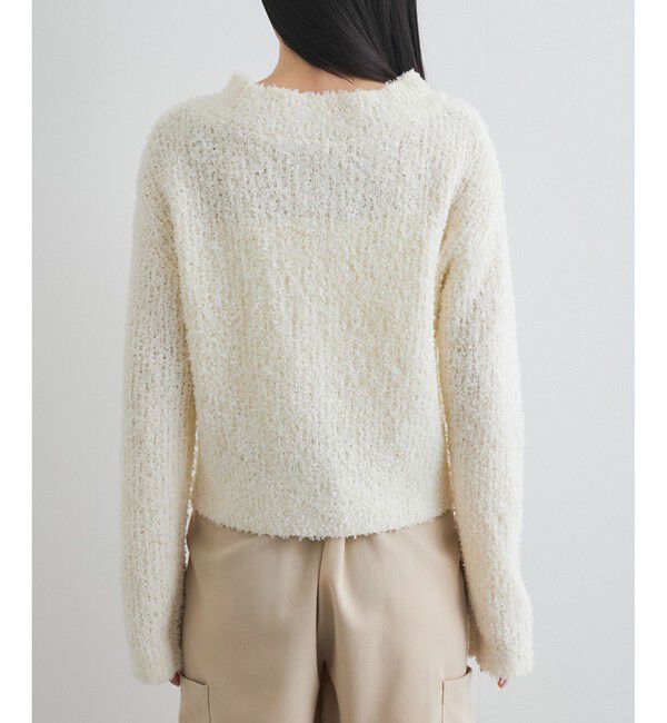 VIS「リボンヤーンジップリブネックカーディガン」|カーディガン|