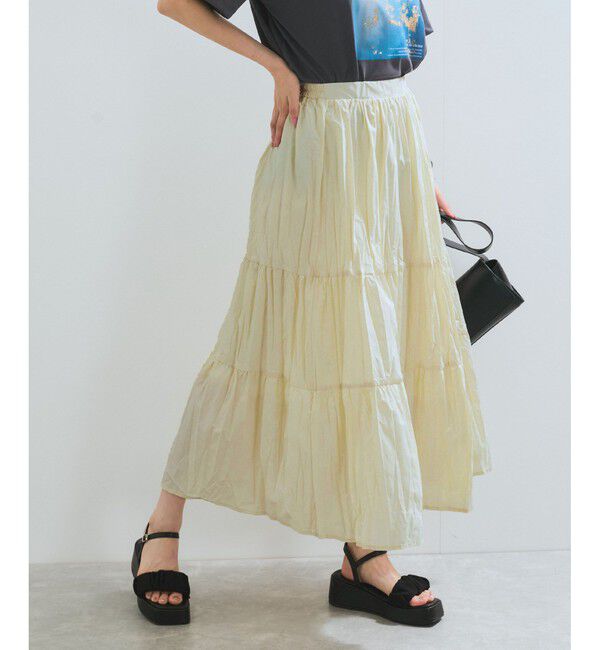 VIS「【洗える】ワッシャー加工スカート」|スカート|