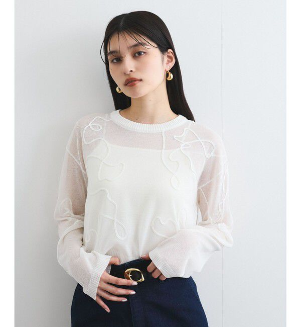 VIS「コード刺繍シアーニット」|ニット・セーター|