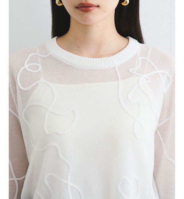 VIS「コード刺繍シアーニット」|ニット・セーター|