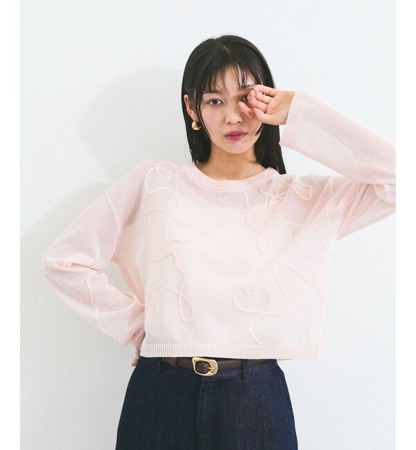 VIS「コード刺繍シアーニット」|ニット・セーター|