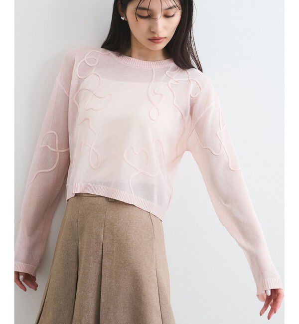 VIS「コード刺繍シアーニット」|ニット・セーター|