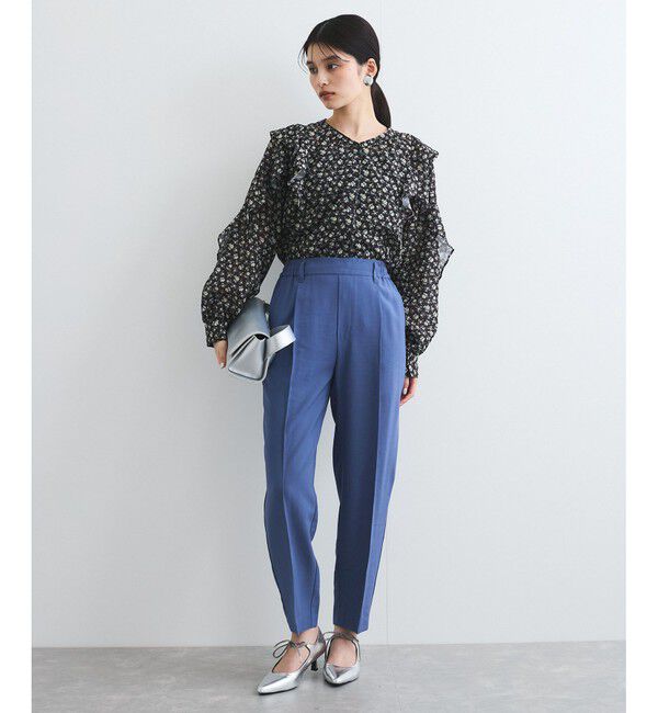 VIS「【接触冷感/洗える】 リラックステーパードパンツ」|チノ|