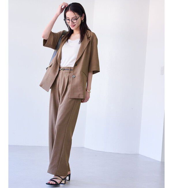 VIS「【美easy】ハーフスリーブジャケット/セットアップ対応・洗える」|テーラードジャケット|