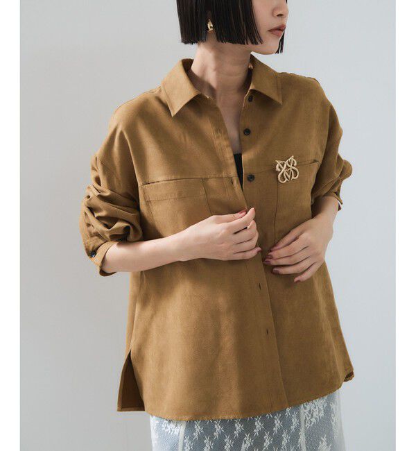 VIS「スエードライクロングスリーブシャツ」|シャツ・ブラウス|キャメル系(26)