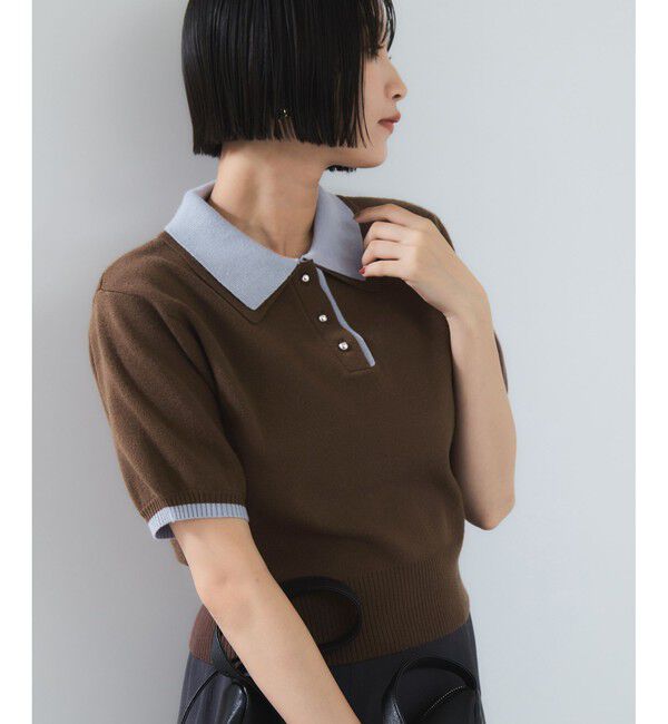 VIS「ダブルカラーポロトップス」|ポロシャツ|