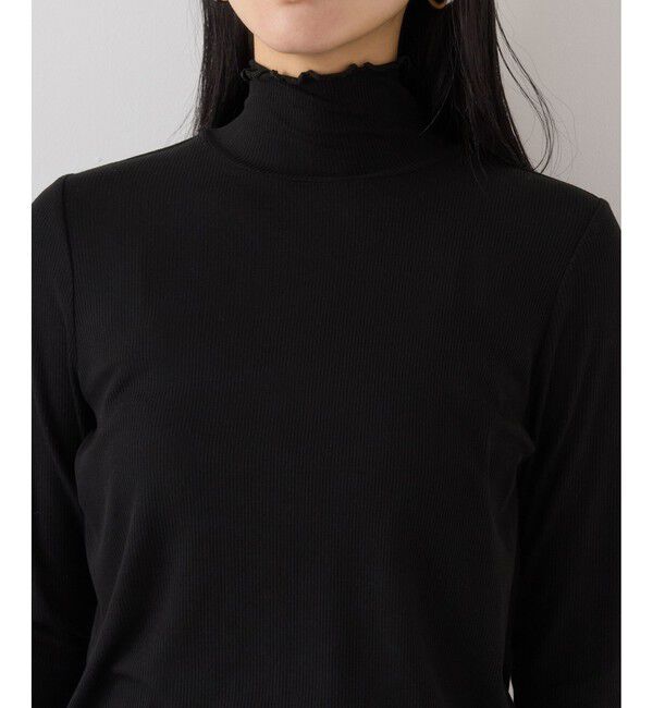 VIS「袖クシュクシュハイネックテレコインナープルオーバー/静電気防止・イージーケア」|Tシャツ・カットソー|