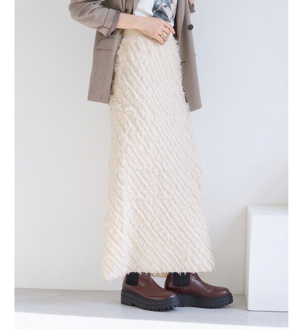 VIS「フリンジニットナロースカート」|スカート|