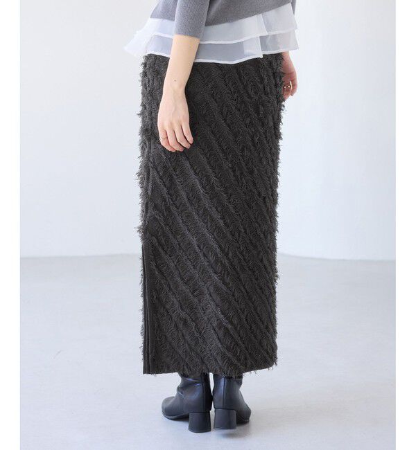VIS「フリンジニットナロースカート」|スカート|