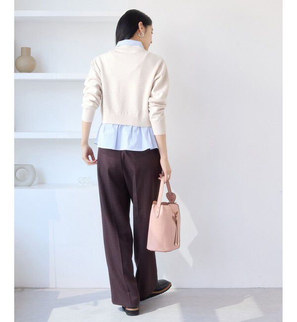 VIS「シャツレイヤード風メタルボタンカーディガン」|カーディガン|