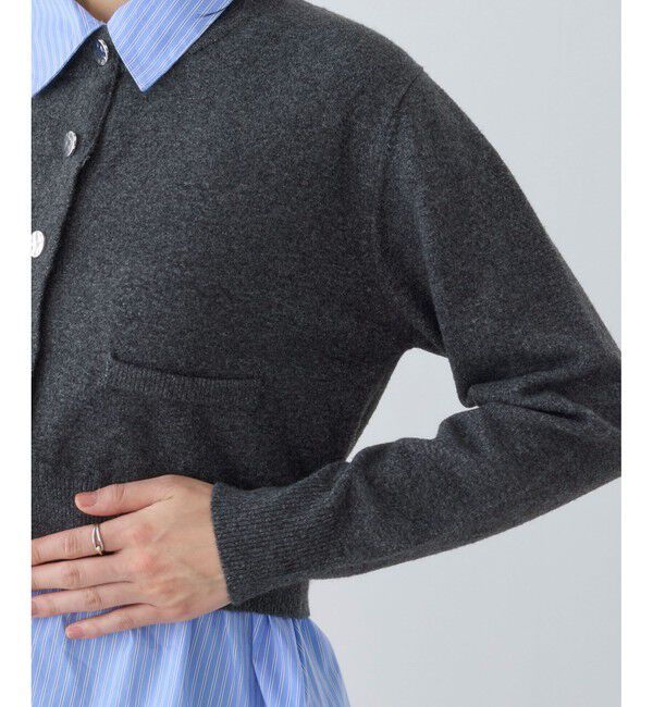 VIS「シャツレイヤード風メタルボタンカーディガン」|カーディガン|