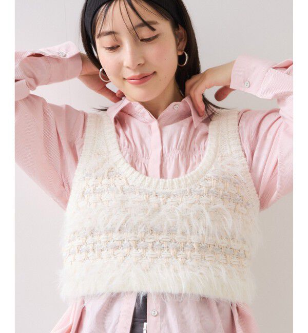 VIS「フェザーツイードニットビスチェ/2WAY」|ベスト・ジレ|