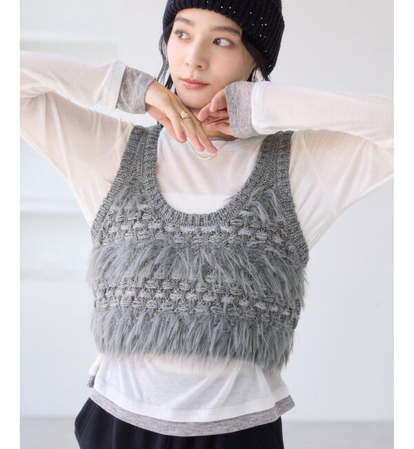 VIS「フェザーツイードニットビスチェ/2WAY」|ベスト・ジレ|