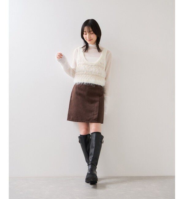 VIS「フェザーツイードニットビスチェ/2WAY」|ベスト・ジレ|