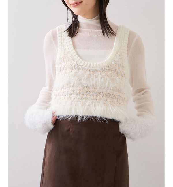 VIS「フェザーツイードニットビスチェ/2WAY」|ベスト・ジレ|