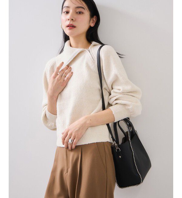 VIS「フロントジップニットプルオーバー/イージーケア」|ニット・セーター|