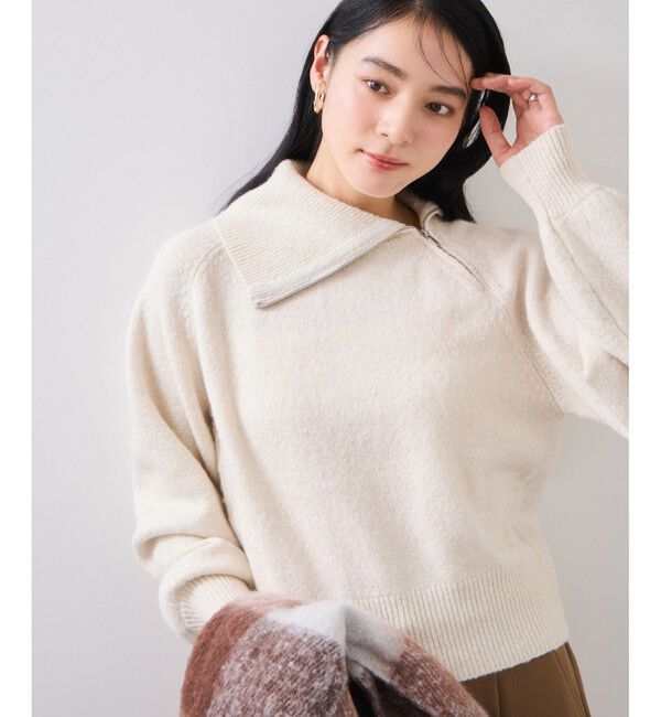 VIS「フロントジップニットプルオーバー/イージーケア」|ニット・セーター|