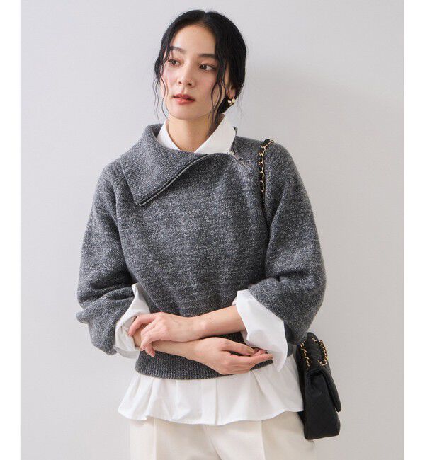 VIS「フロントジップニットプルオーバー/イージーケア」|ニット・セーター|