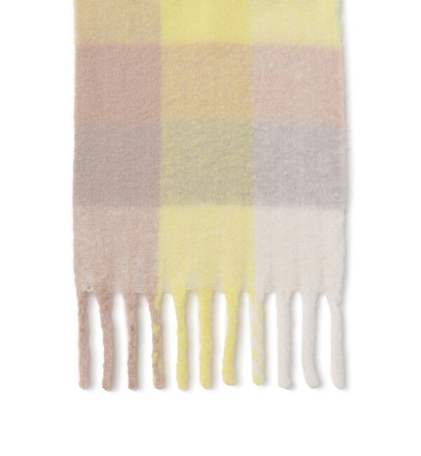 VIS「ふわふわフリンジチェックマフラー/静電気防止」|マフラー|